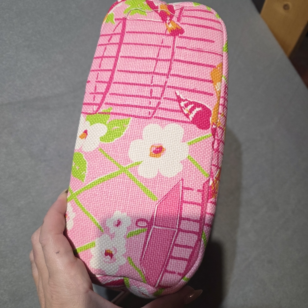 Spartina 449 Pink & White Floral Birdcage Tote EXCELLENT Cond L:13 H:10 - Picture 13 of 13